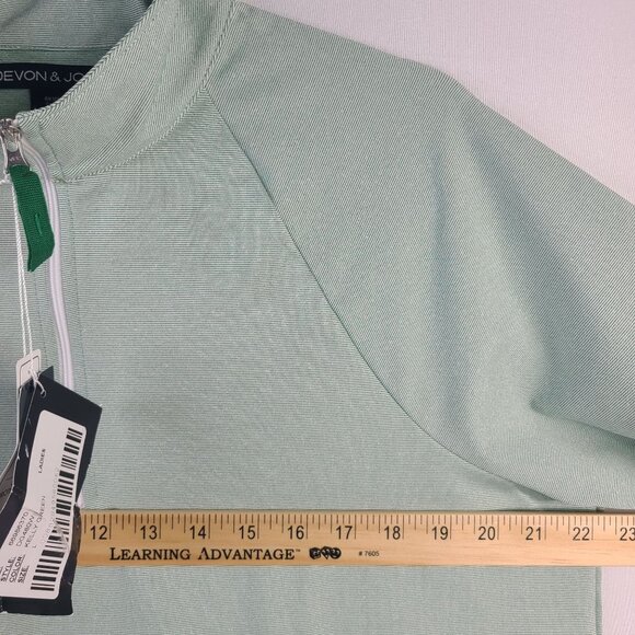 NWT Devon & Jones Ladies Crownlux Performance Kelly Green 1/4 Zip Pullover Sz L - Picture 4 of 7